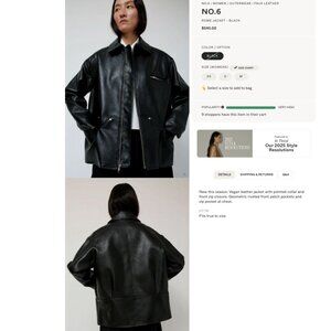 No. 6 Rome Black Faux Leather Jacket